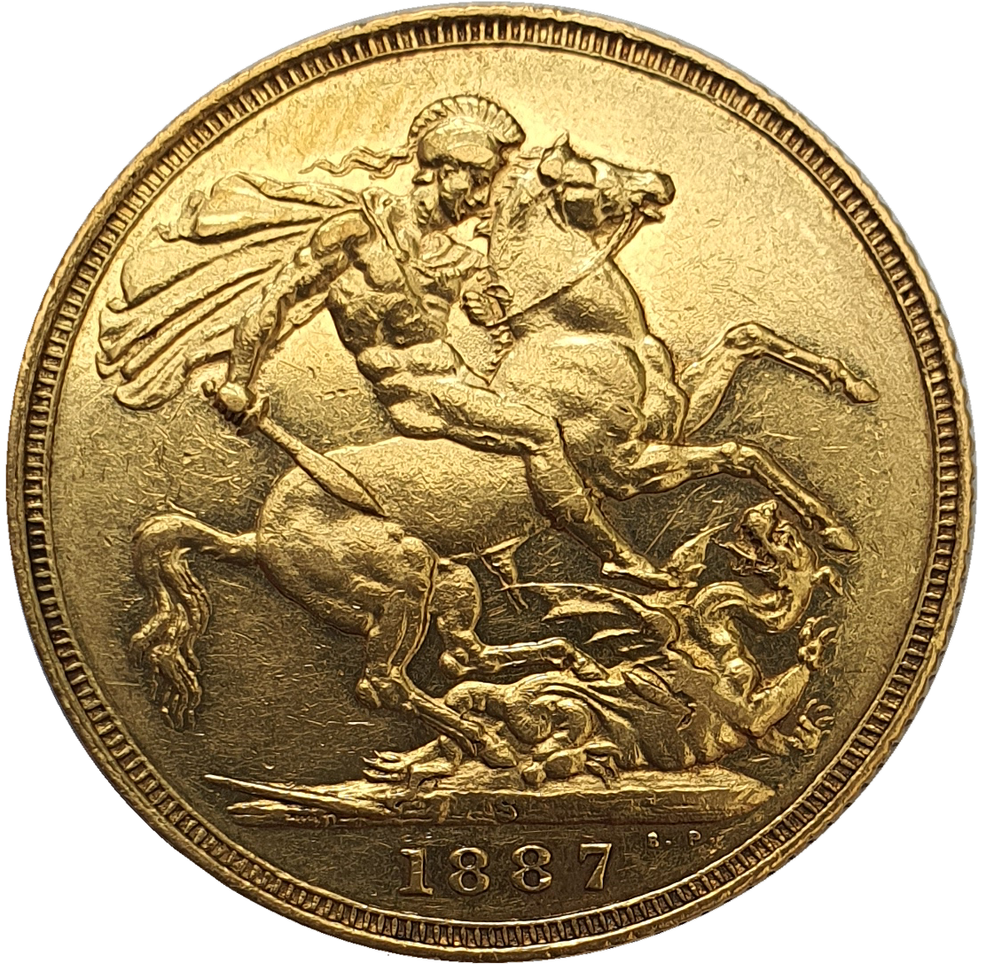 1887-S Queen Victoria Jubilee Head Gold Sovereign - DISH S2 - Extremely Rare