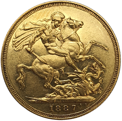 1887-S Queen Victoria Jubilee Head Gold Sovereign - DISH S2 - Extremely Rare