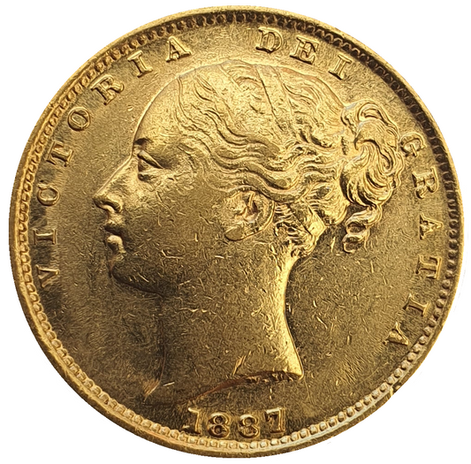 1887-S Queen Victoria Shield Reverse Sovereign