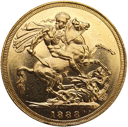 1888-M Queen Victoria Jubilee Head Gold Sovereign - (Second Bust) DISH M10