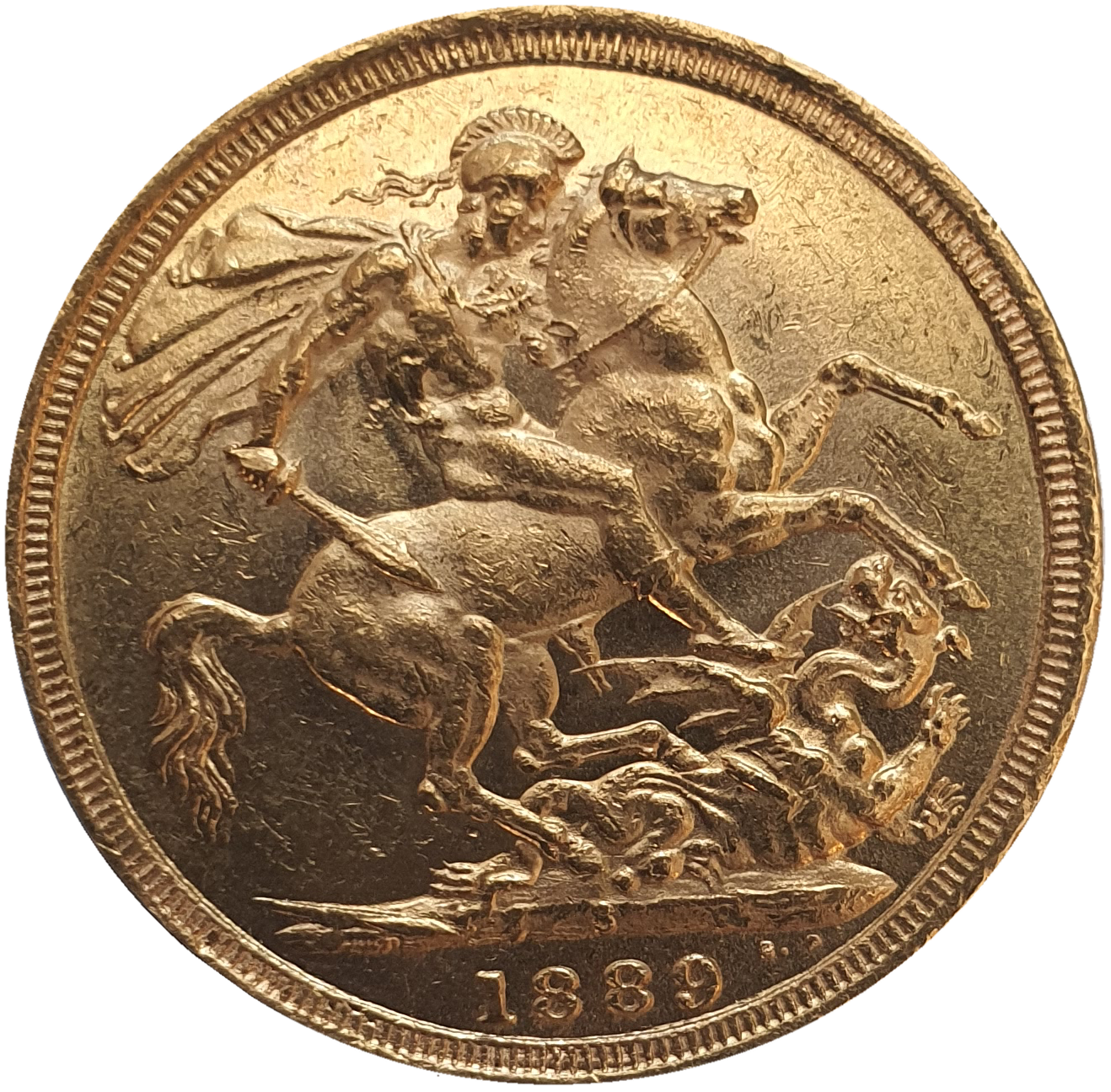 1889-S Queen Victoria Jubilee Head Gold Sovereign - DISH S12