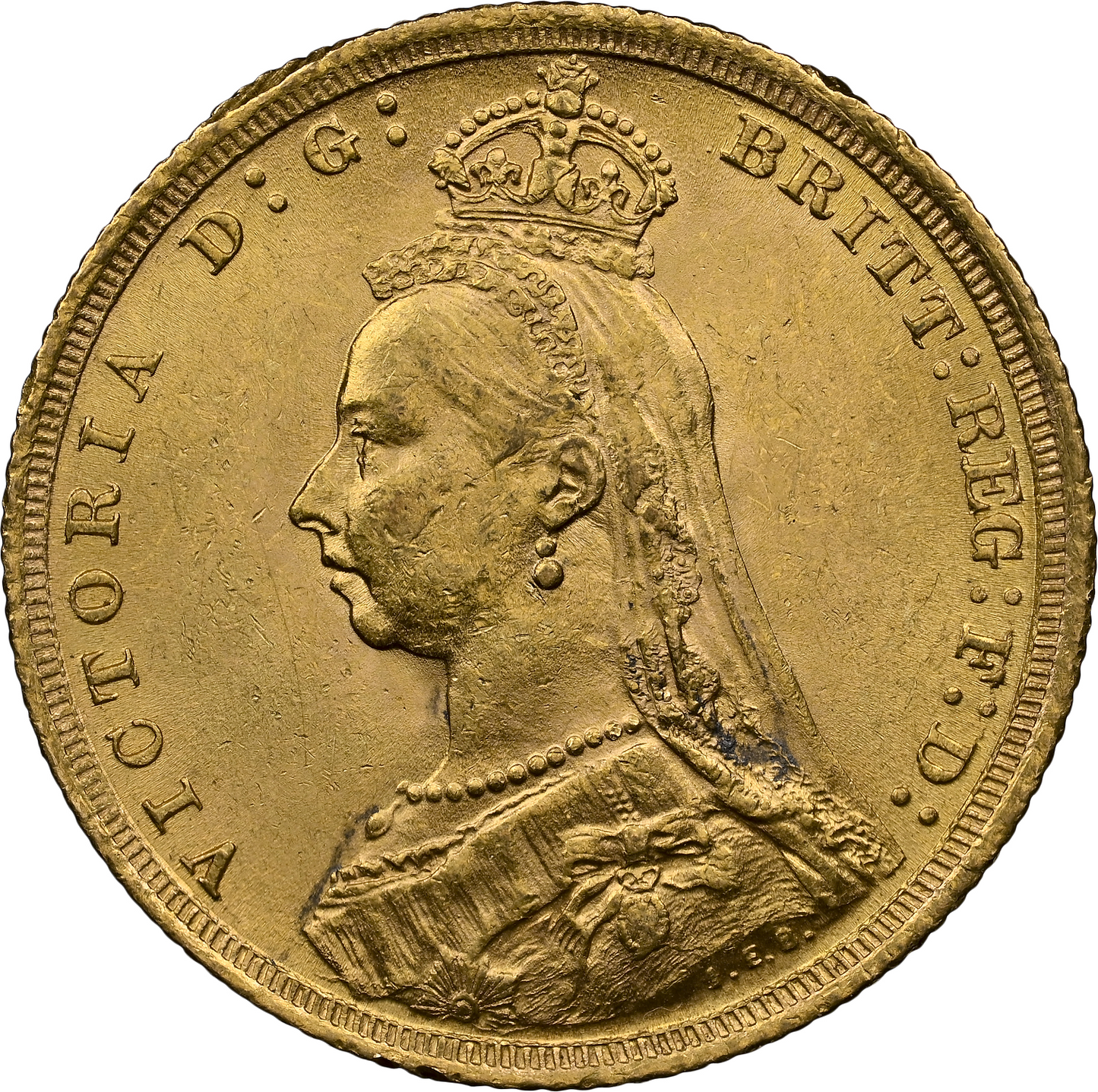1889-S Queen Victoria Jubilee Head Gold Sovereign - (NGC MS 61) DISH S12