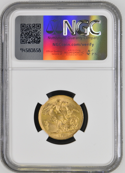 1889-S Queen Victoria Jubilee Head Gold Sovereign - (NGC MS 61) DISH S12