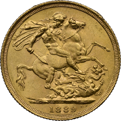 1889-S Queen Victoria Jubilee Head Gold Sovereign - (NGC MS 61) DISH S12