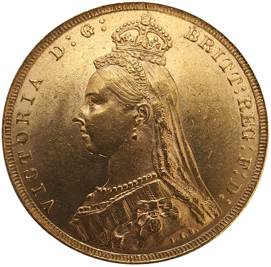 1891 Queen Victoria Jubilee Head Gold Sovereign - (Second Bust) DISH L15