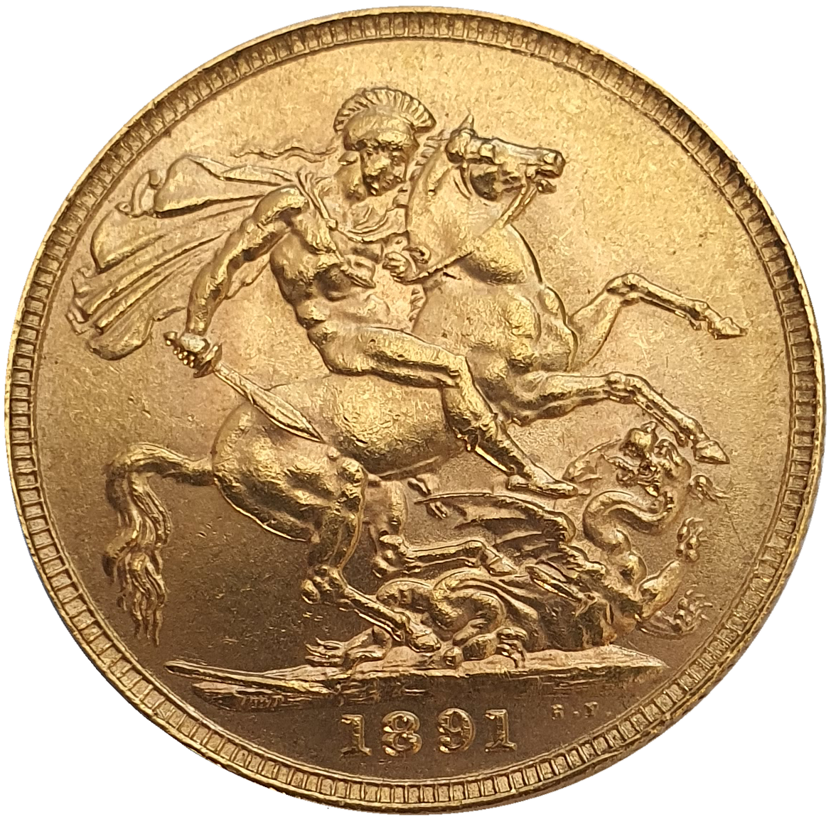 1891 Queen Victoria Jubilee Head Gold Sovereign - (Second Bust) DISH L15