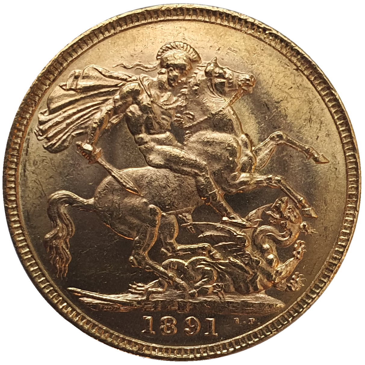 1891-M Queen Victoria Jubilee Head Gold Sovereign - (Second Bust) DISH M16