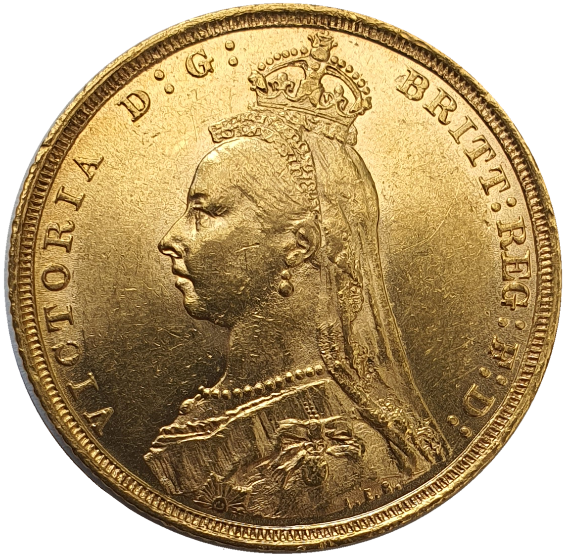 1892-S Queen Victoria Jubilee Head Gold Sovereign - DISH S16