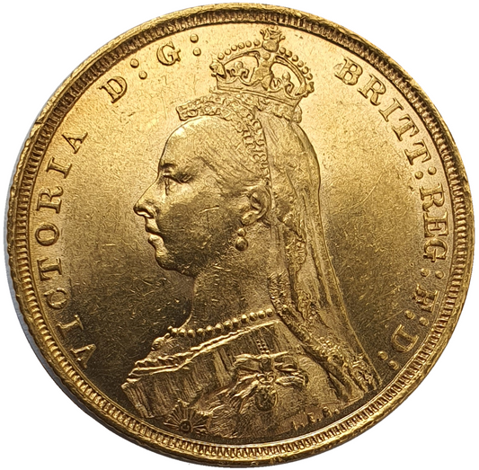 1892-S Queen Victoria Jubilee Head Gold Sovereign - DISH S16