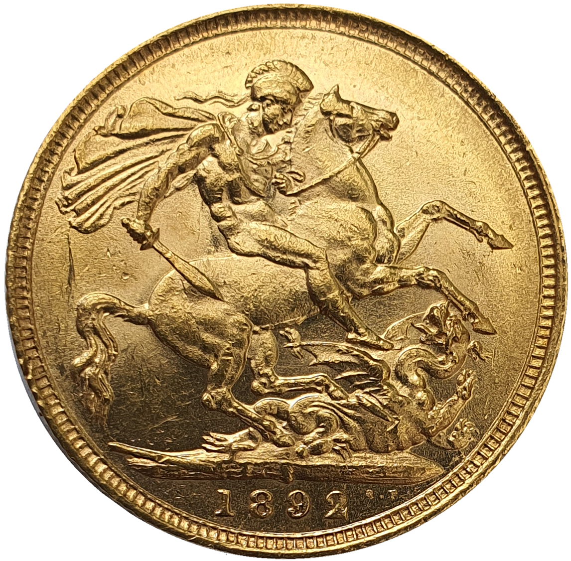 1892-S Queen Victoria Jubilee Head Gold Sovereign - DISH S16