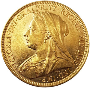 1895-M Queen Victoria Widow Head Gold Sovereign - NGC AU-58 AUNC