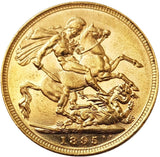 1895-M Queen Victoria Widow Head Gold Sovereign - NGC AU-58 AUNC