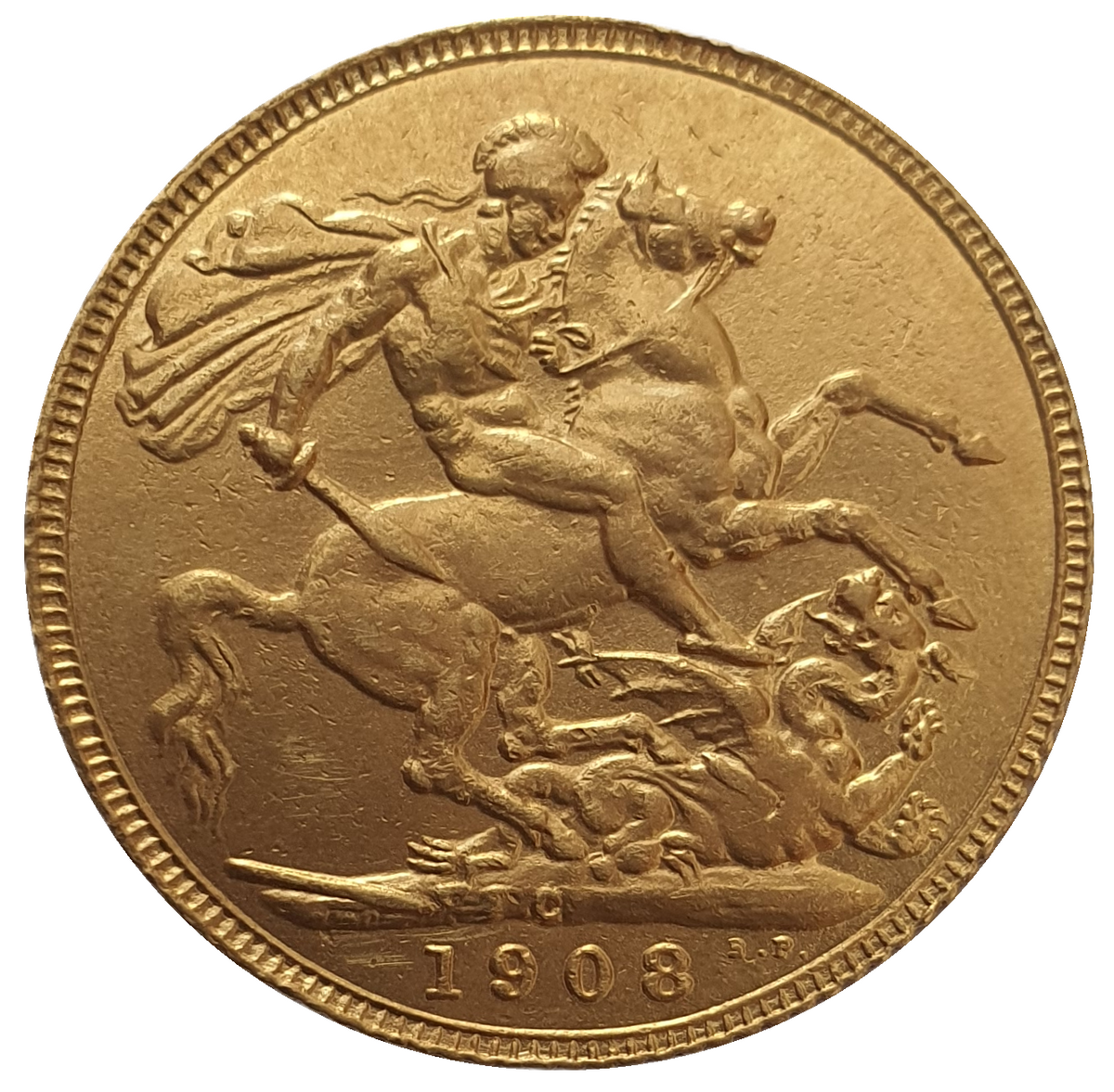1908-C King Edward VII Satin finish Specimen Sovereign (Ottawa / Canada)