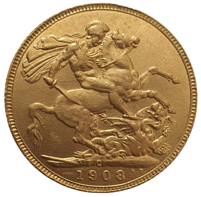 1908-C King Edward VII Satin finish Specimen Sovereign (Ottawa / Canada)