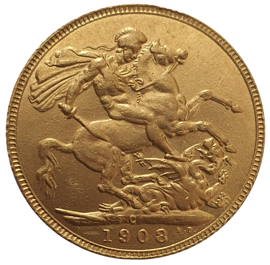 1908-C King Edward VII Satin finish Specimen Sovereign (Ottawa / Canada)