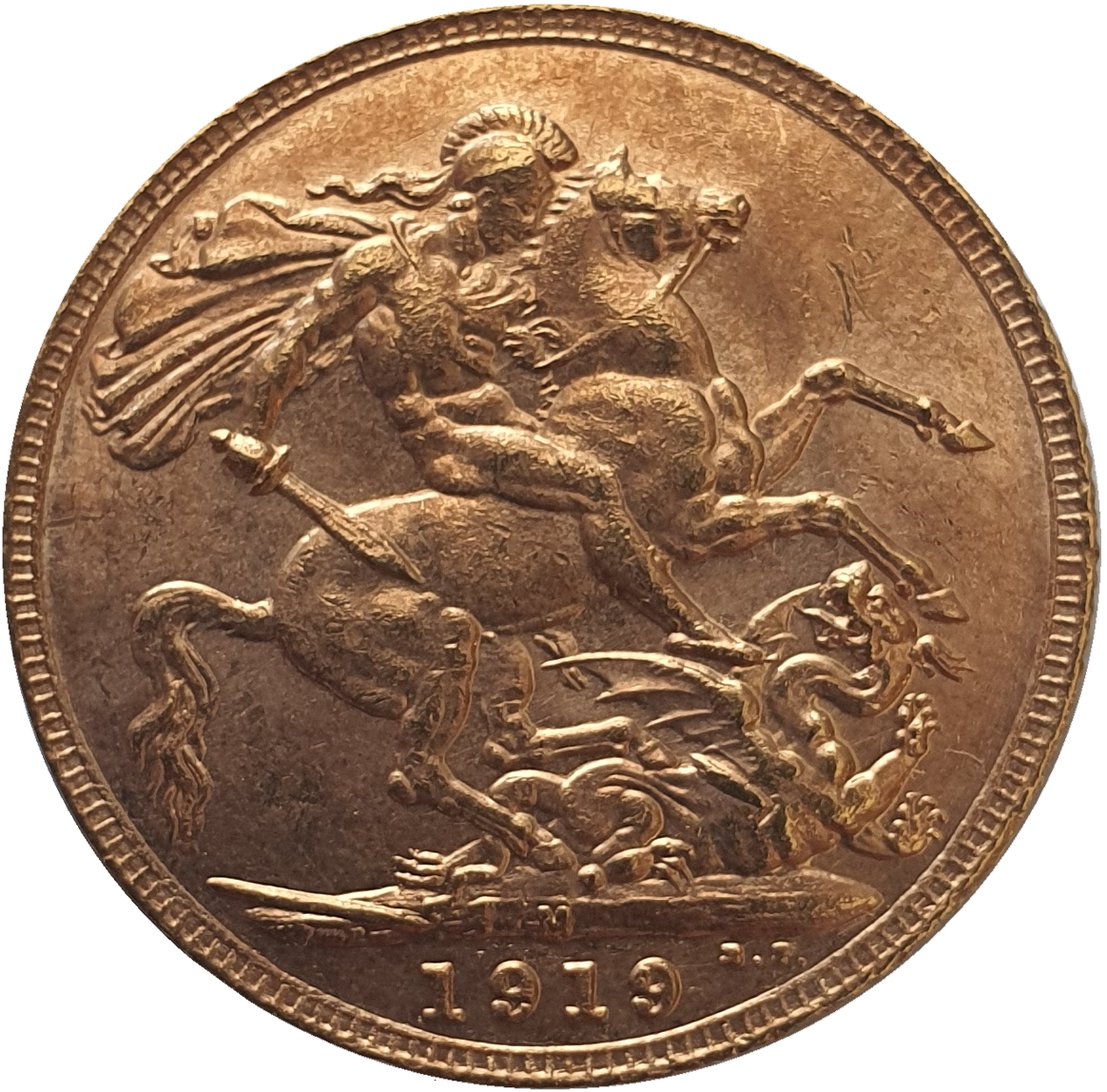 1919-M King George V Gold Sovereign (Melbourne)