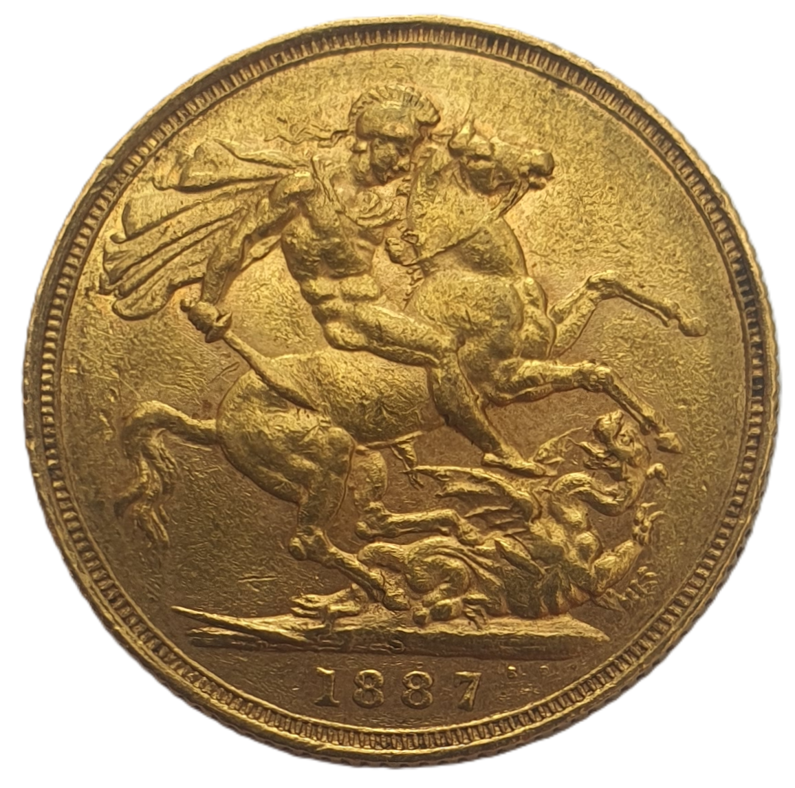 1887-S Queen Victoria Jubilee Head Gold Sovereign - DISH S2 - Extremely Rare