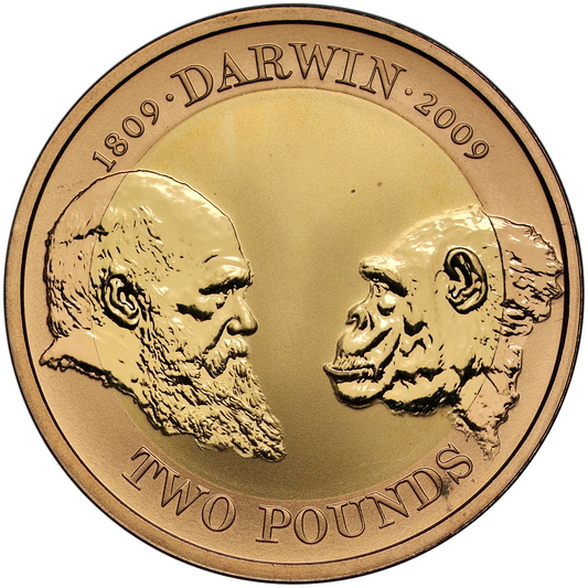 2009 Queen Elizabeth II Charles Darwin £2 Gold Proof Coin