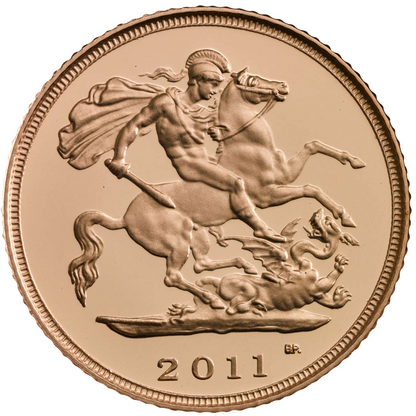 2011 Queen Elizabeth II Proof Gold Half Sovereign + Walnut Case COA