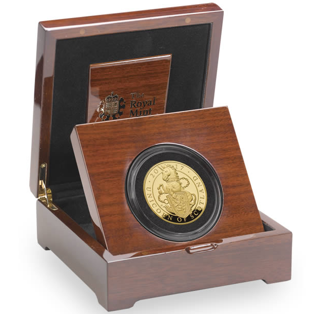 2017 Queen Elizabeth II 'Queens Beast Unicorn of Scotland' 5oz 999.9 Gold Proof Coin