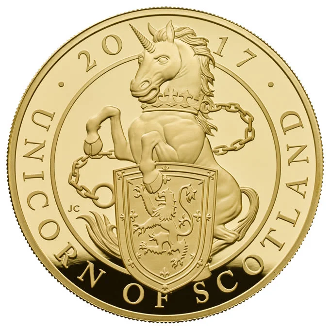 2017 Queen Elizabeth II 'Queens Beast Unicorn of Scotland' 5oz 999.9 Gold Proof Coin