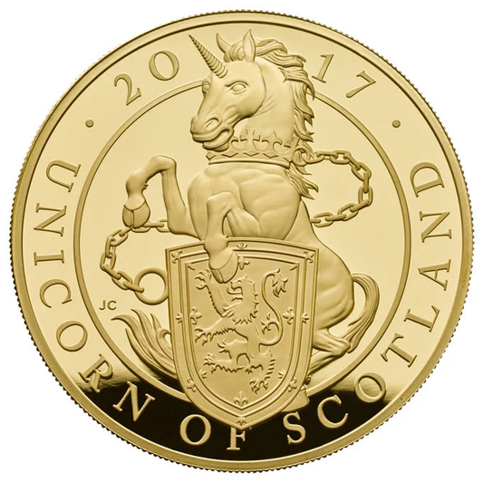 2017 Queen Elizabeth II 'Queens Beast Unicorn of Scotland' 5oz 999.9 Gold Proof Coin
