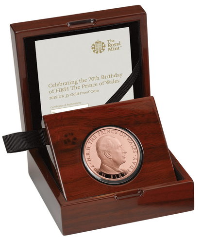 2018 Queen Elizabeth II 'Prince Charles 70th Birthday' Crown Gold Proof