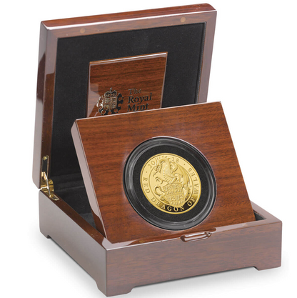 2018 Queen Elizabeth II 'Queens Beast Red Dragon of Wales' 5oz 999.9 Gold Proof Coin