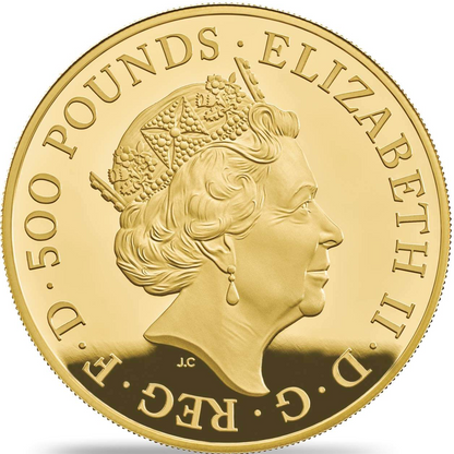 2019 Queen Elizabeth II 'Queens Beast Yale of Beaufort' 5oz 999.9 Gold Proof Coin