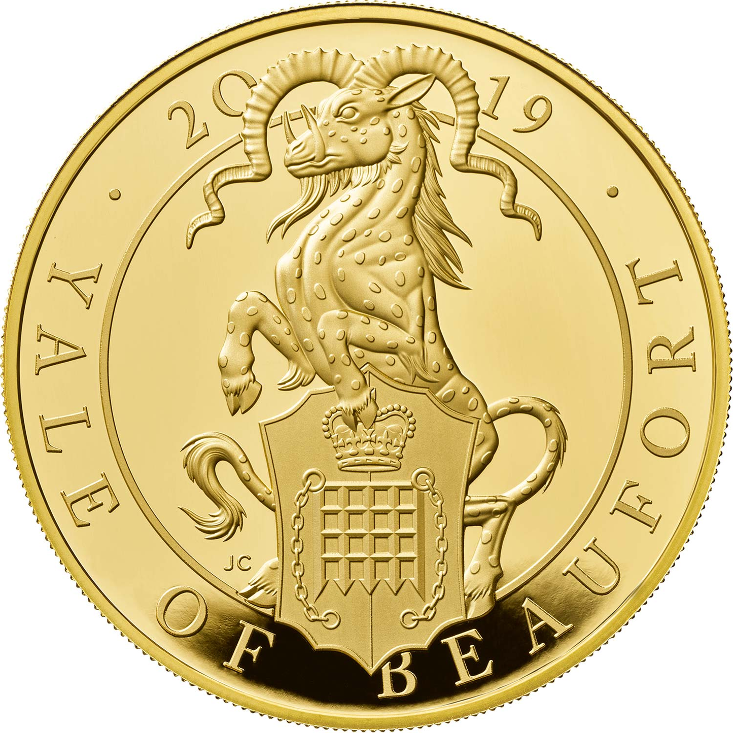 2019 Queen Elizabeth II 'Queens Beast Yale of Beaufort' 5oz 999.9 Gold Proof Coin