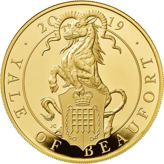 2019 Queen Elizabeth II 'Queens Beast Yale of Beaufort' 5oz 999.9 Gold Proof Coin