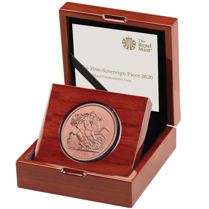 2020 Queen Elizabeth II Brilliant Uncirculated Matt Five Sovereign Piece