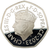 2023 King Charles III Coronation 50p Silver Proof