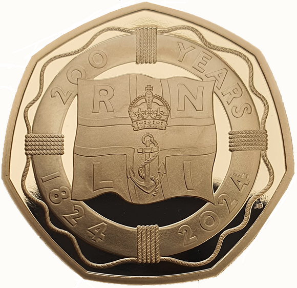 2024 King Charles III 'RNLI 200th Anniversary'  50P Gold Proof