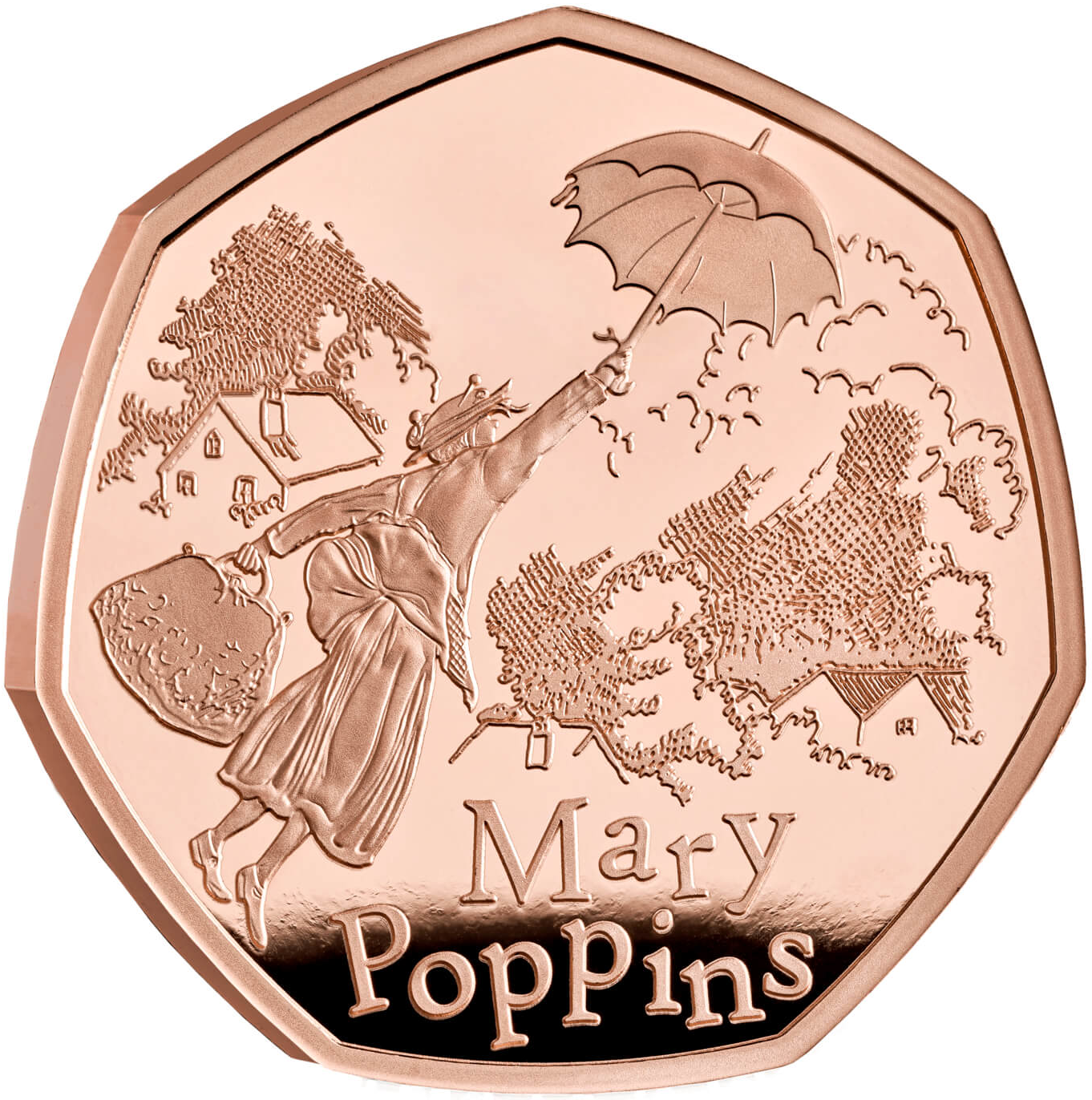 2025 King Charles III 'Mary Poppins' Gold Proof 50P - (Royal Mint Cert No #01)