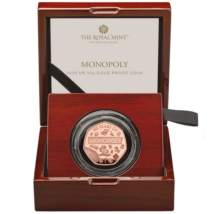 2025 King Charles III '90 years of Monopoly' Gold Proof 50P