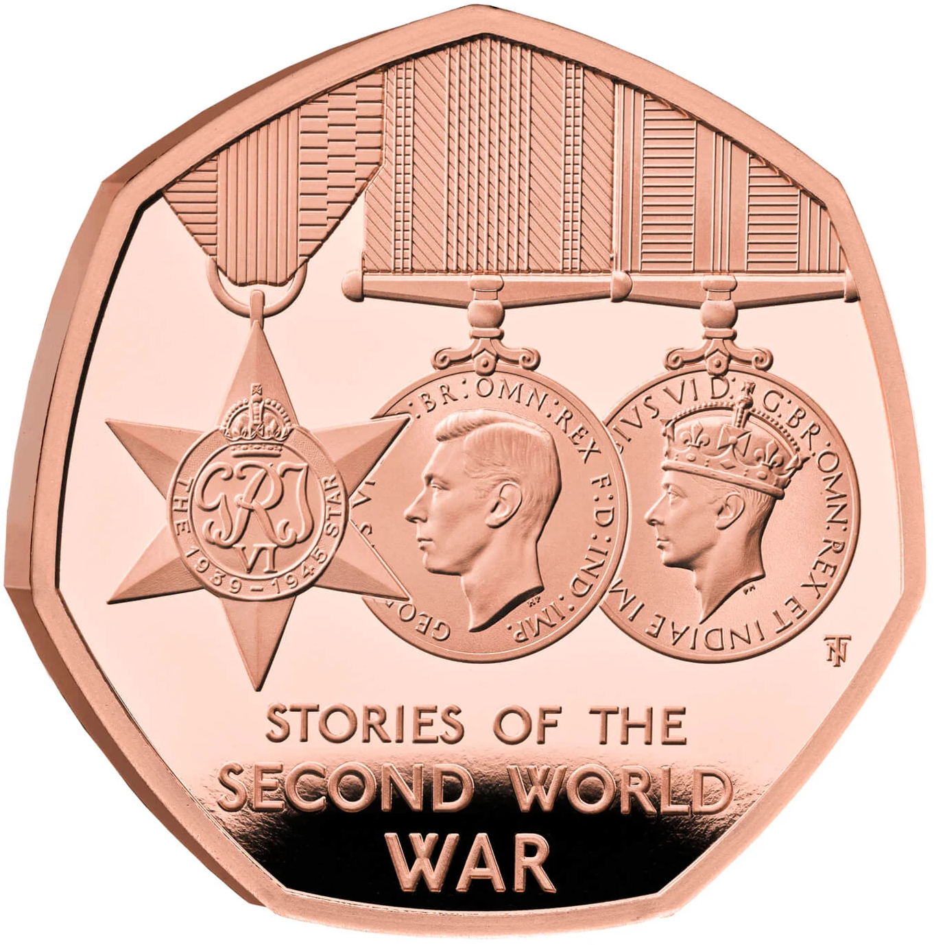 2025 King Charles III 'Stories of the Second World War' Gold Proof 50P