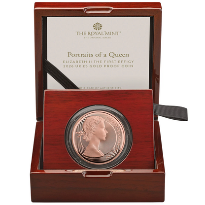 2026 Portraits of a Queen - Elizabeth II The First Effigy £5 Crown Gold Proof