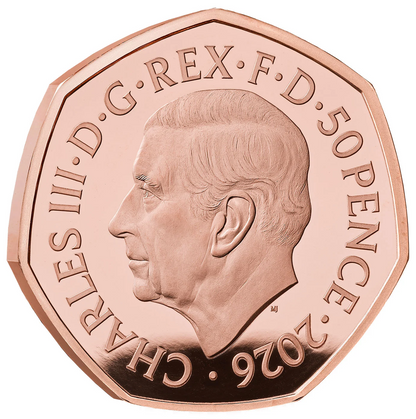 2026 50 Years of Aardman Gold Proof 50P - 100 issue Limit
