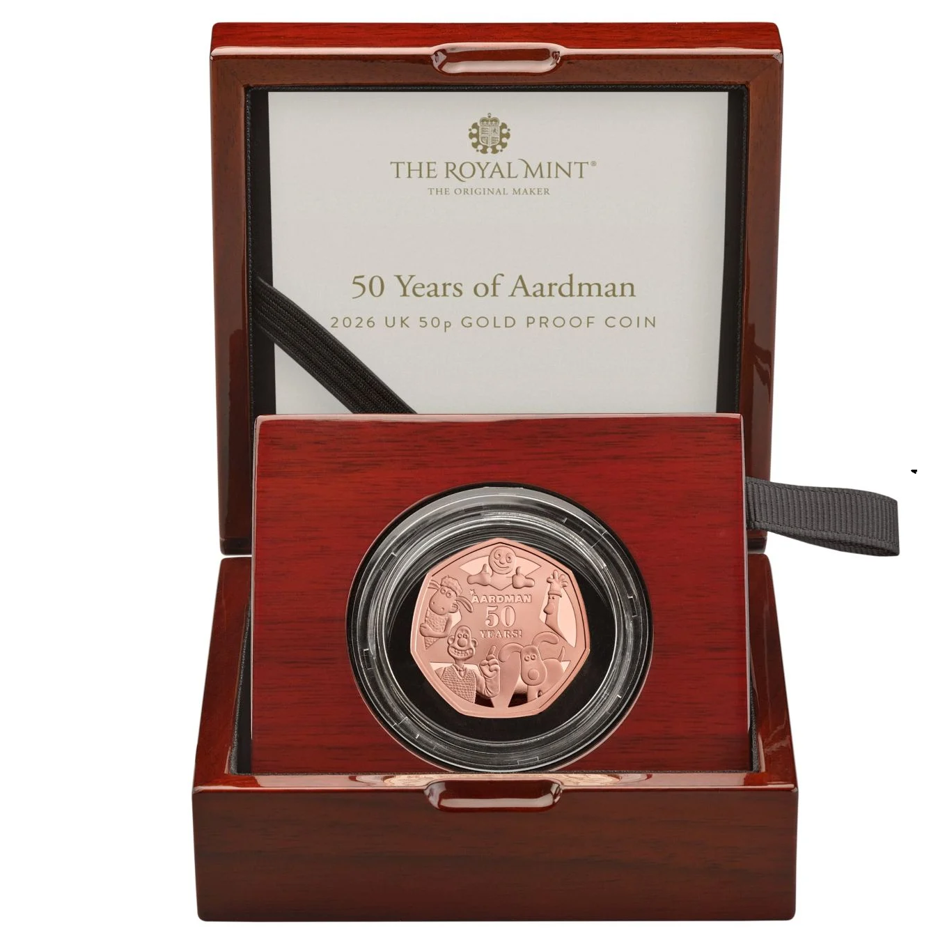 2026 50 Years of Aardman Gold Proof 50P - 100 issue Limit