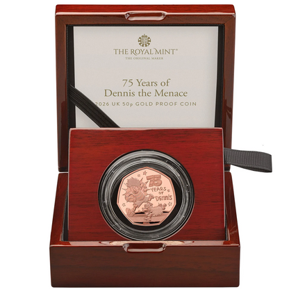 2026 75 Years of Dennis the Menace Gold Proof 50P - 100 issue Limit
