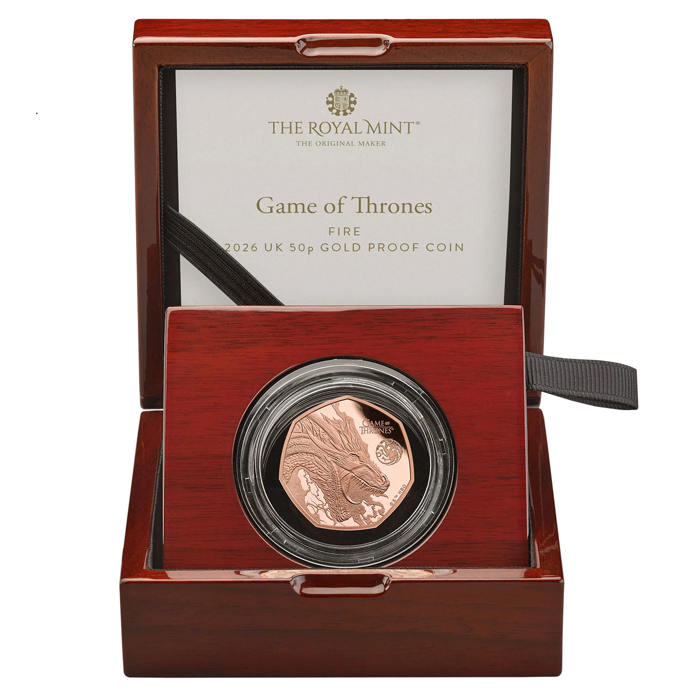 2026 Game of Thrones (Fire) Gold Proof 50P - 100 issue Limit