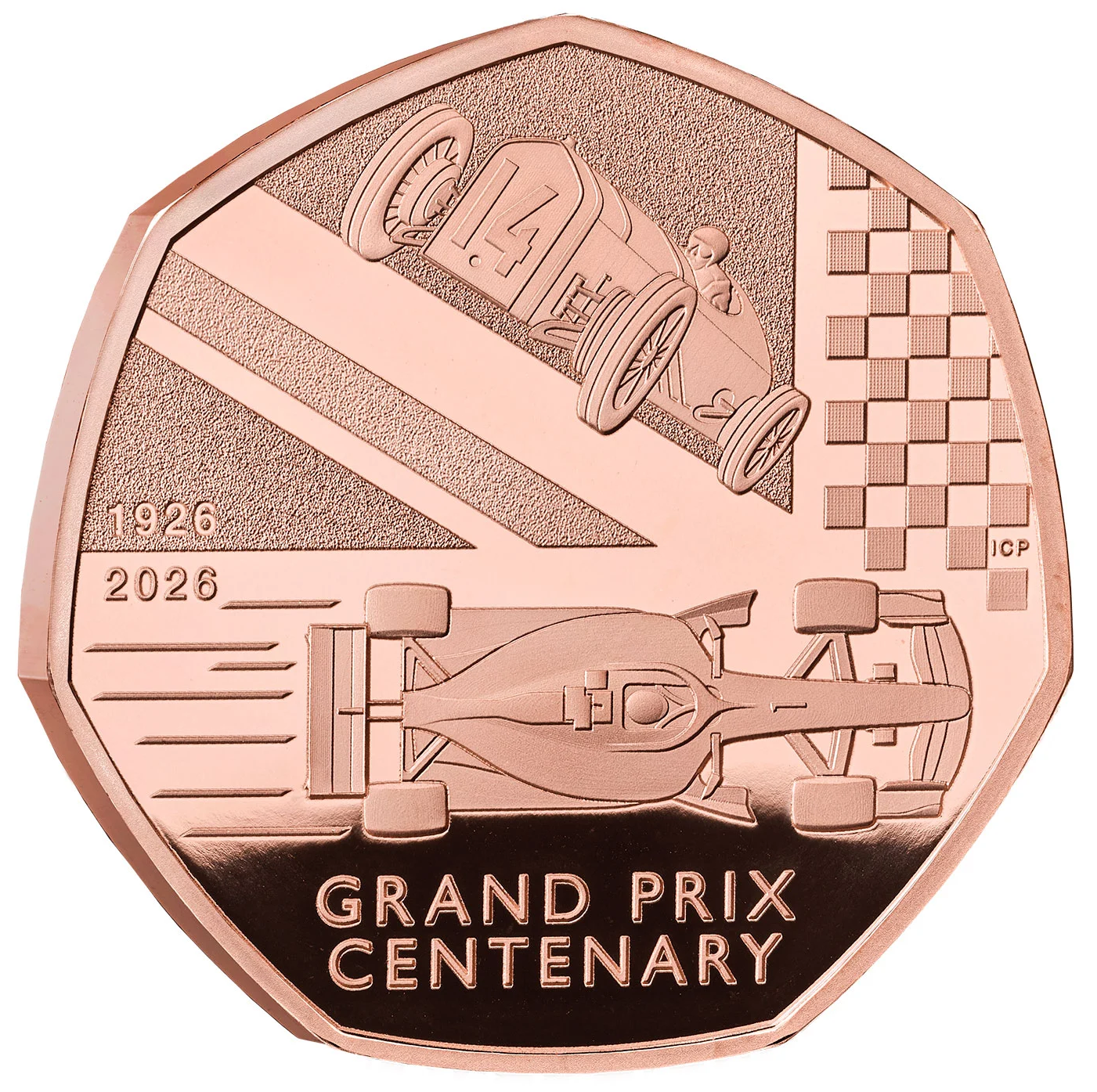 2026 100 Years of the British Grand Prix Gold Proof 50P - 100 issue Limit
