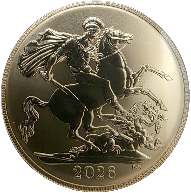 2026 King Charles III 'Yellow Gold' Proof and Reverse frosted Sovereign 2 coin Set