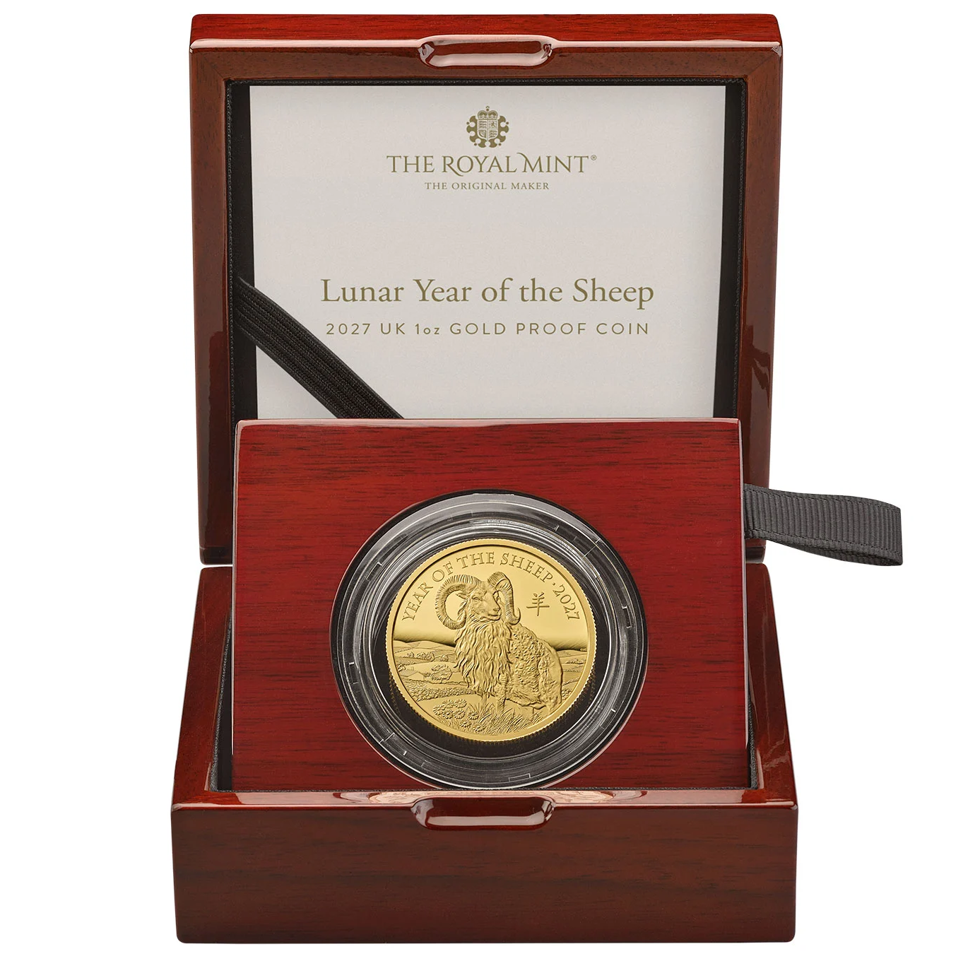 2027 King Charles III 'Lunar Year of the Sheep / Goat' 999.9 1oz Gold Proof Coin