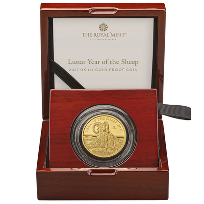 2027 King Charles III 'Lunar Year of the Sheep / Goat' 999.9 1oz Gold Proof Coin