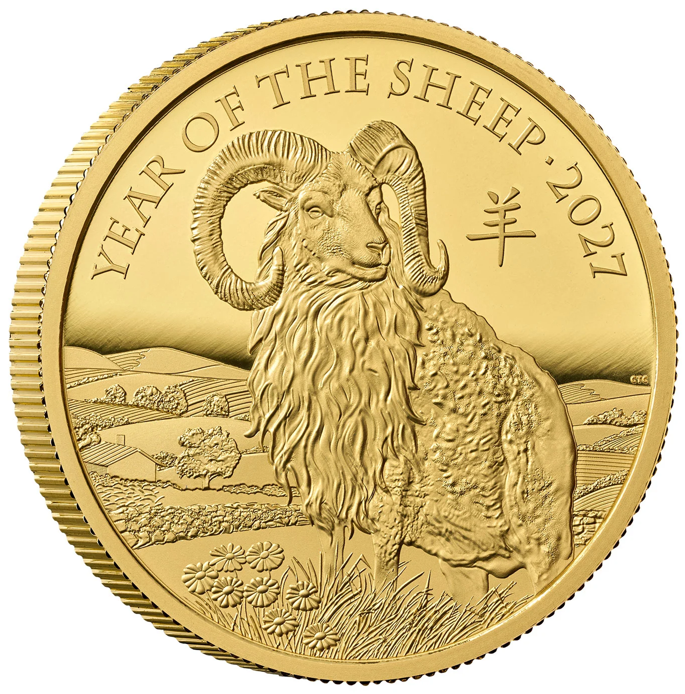 2027 King Charles III 'Lunar Year of the Sheep / Goat' 999.9 1oz Gold Proof Coin
