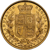 1852 Queen Victoria Shield Reverse Sovereign - NGC MS-61 UNC