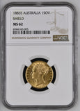 1883-S Queen Victoria Shield Reverse Sovereign - NGC MS-62 UNC