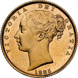 1885-S Queen Victoria Shield Reverse Sovereign - NGC MS-61 UNC
